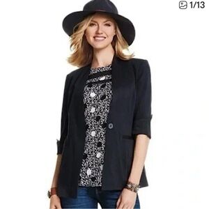 CAbi Black Turner Blazer Jacket Size 10 VGUC